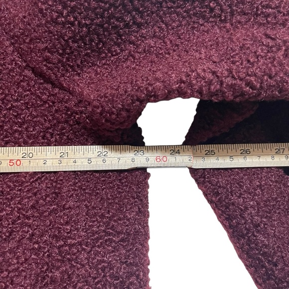 LANDS' END Womens Burgundy Teddy Coat Size Large (14-16) - Picture 11 of 12